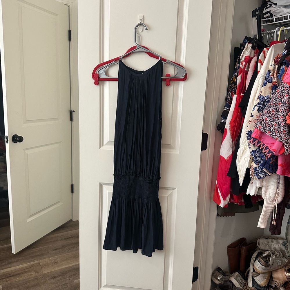 Ramy Brook Navy One Shoulder Cocktail Dress